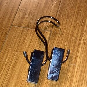 Bootique hanging boot holder with 2 clips/clamps